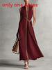 Spring 2026 Polyester Spliced Sleeveless Dress With Deep V Neck For Casual Wear