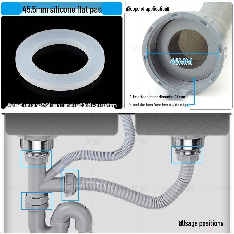 Gumový těsnicí kroužek pro kuchyňský dřez pro těsnění odpadní trubky