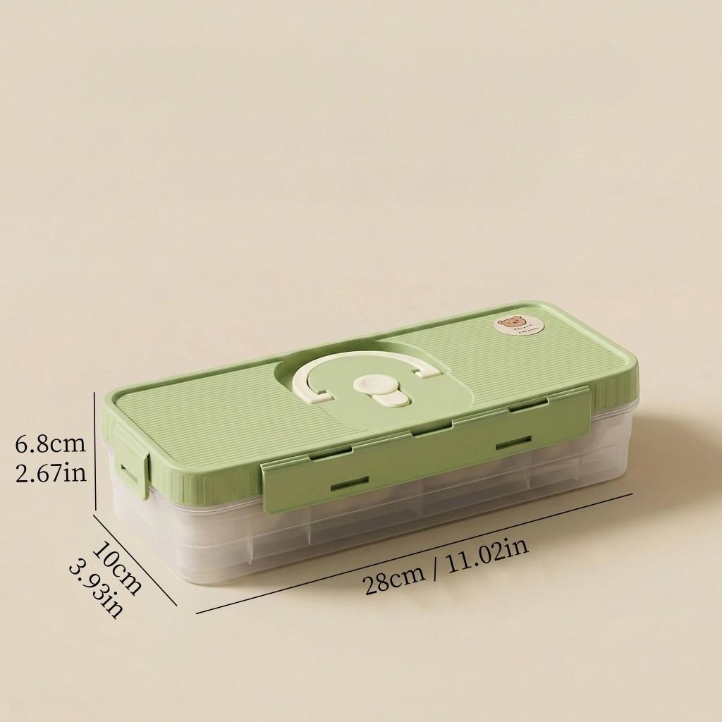Egg Storage Box Refrigerator Organizer Stackable Plastic Food Containers With Lids Portable Handle Space Saving Kitchen Holder