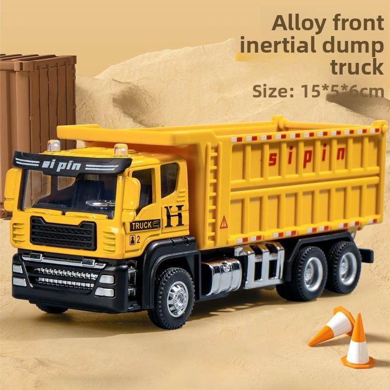 Crane Excavator Mixer Truck Engineering Vehicle Model With Inertia Alloy Construction For Kids Play And Collecting