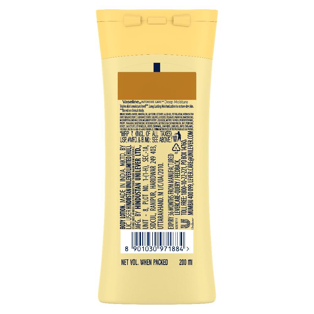 Vaseline Intensive Care Deep Moisture Body Lotion 200 ml X Pack of 2 Long-Lasting Hydration