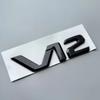 Lettere Piatte Grandi in ABS 3D V12 Emblema per Auto Bagagliaio Parafango Targhetta Nome Adesivo per mercedes-benz S400 S500 S600 Cromo Nero Lucido