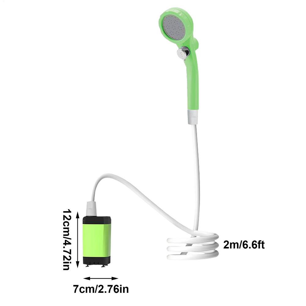 

Портативний душ для кемпінгу, перезаряджуваний, для подорожей, зі світлодіодним дисплеєм, водонепроникний, для кемпінгу на відкритому повітрі, з 3 режимами розпилення зелений