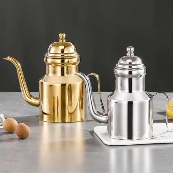 Fdit Bottiglia Olio E Aceto In Acciaio Inox 1000 Ml - Infrangibile, Antigoccia, Con Beccuccio E Tappo Antipolvere