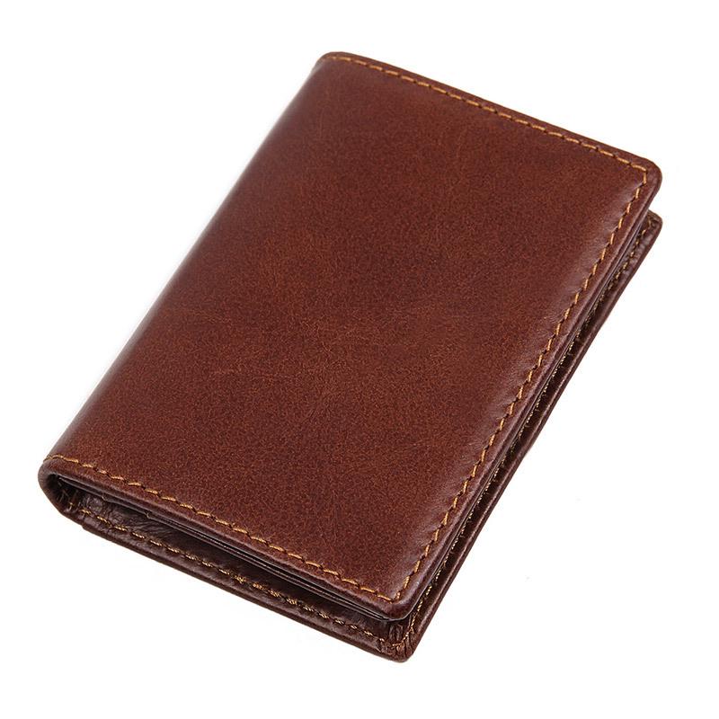 Jiameida Vintage Leather RFID Anti-Theft Unisex Coin & Card Wallet