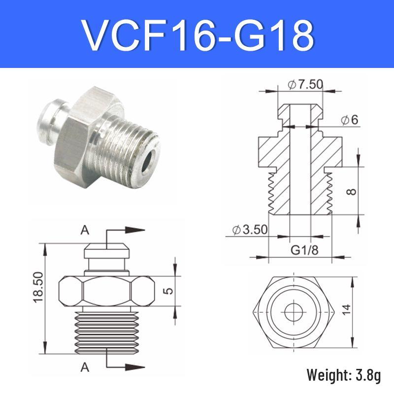 Vacuum Suction Cup Connector VM-G1 Threaded Barb Pneumatic Nozzle Adapter