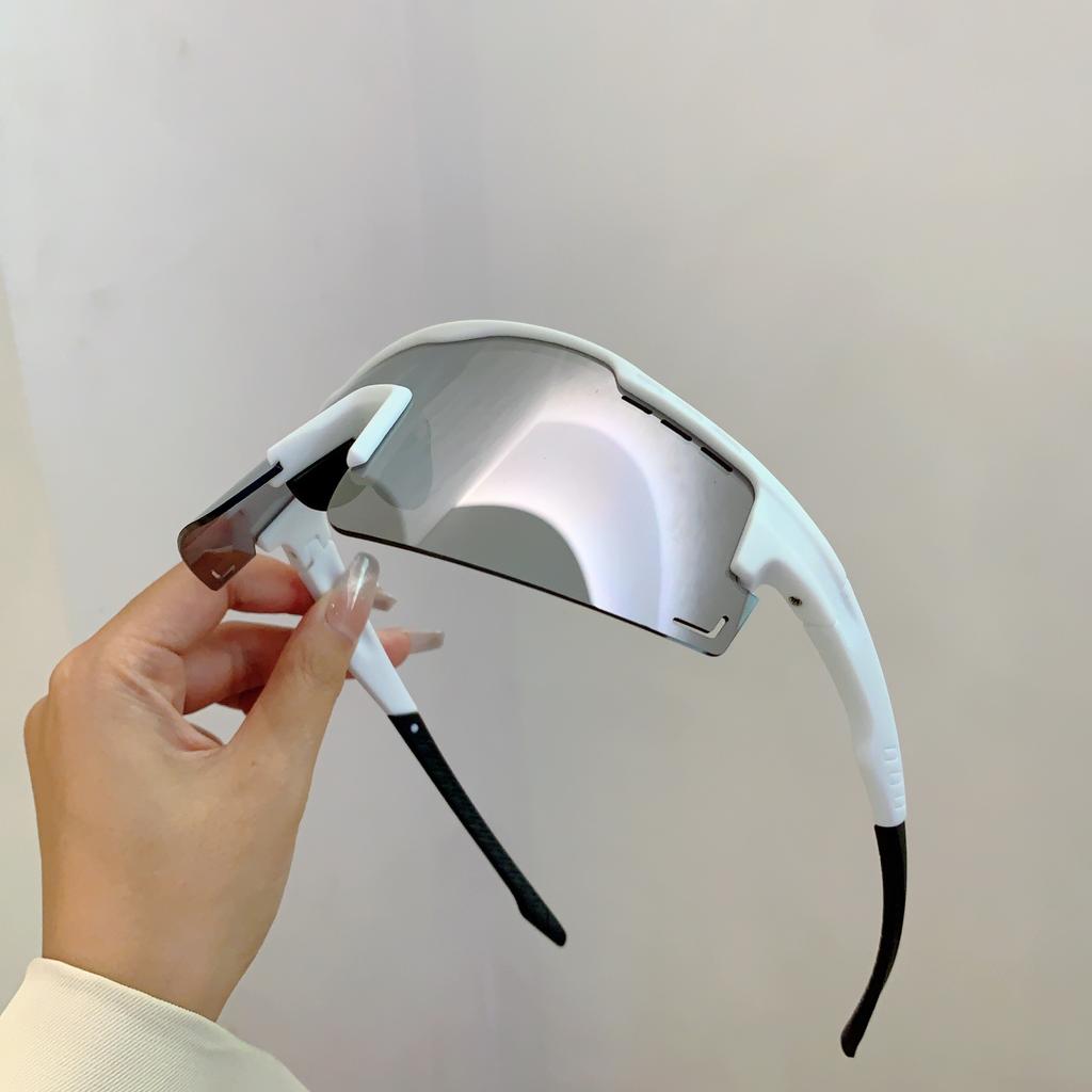 Oversized Sports Sunglasses Men  New in Punk Mirror Outdoor Skiing Goggle Trendy Wrapped Round Anti-UV Riding Shades