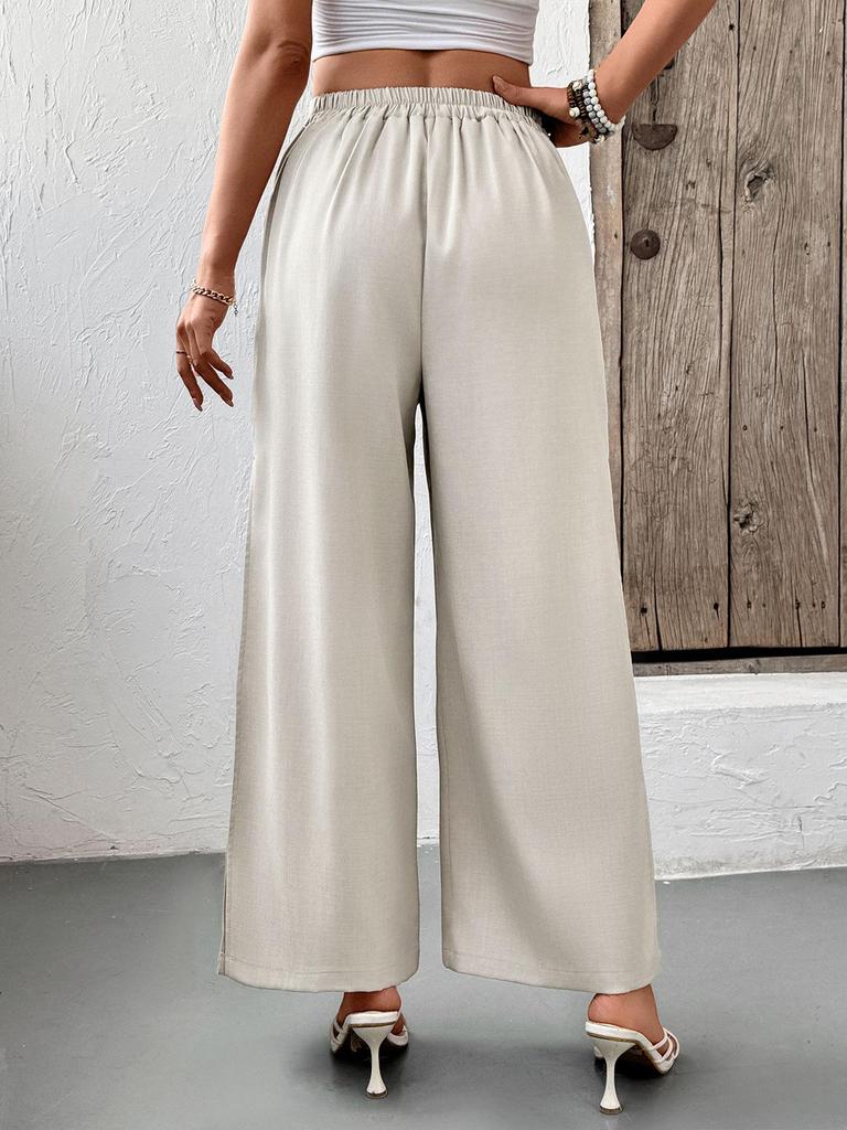 Elegant High Waist Wide Leg Formal Trousers for Women