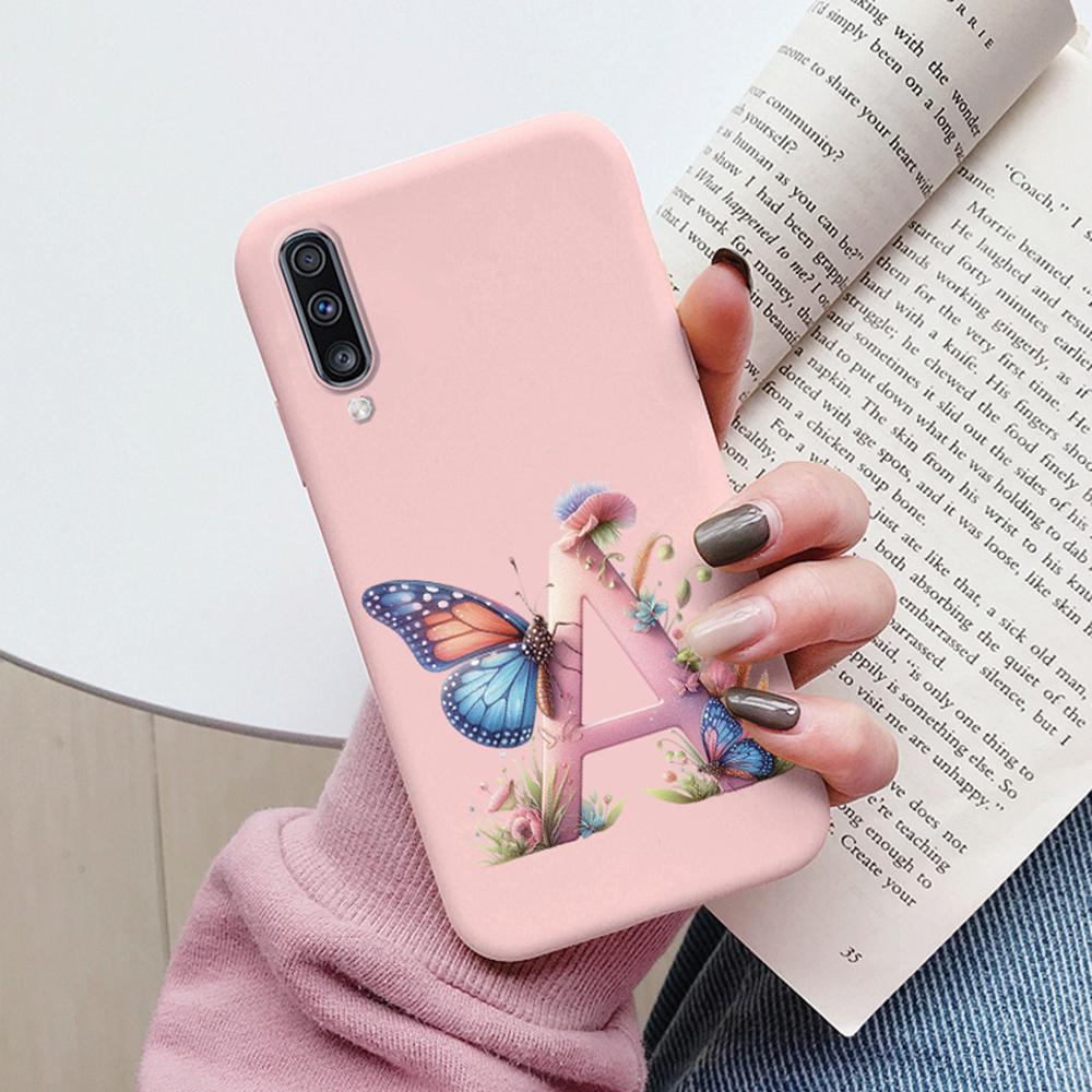 Colorful Letter Love Flower Butterfly Phone Case For Samsung Galaxy A50 A50S A06 A10 A11 A07 Girls Shell Shockproof Bumper Cover