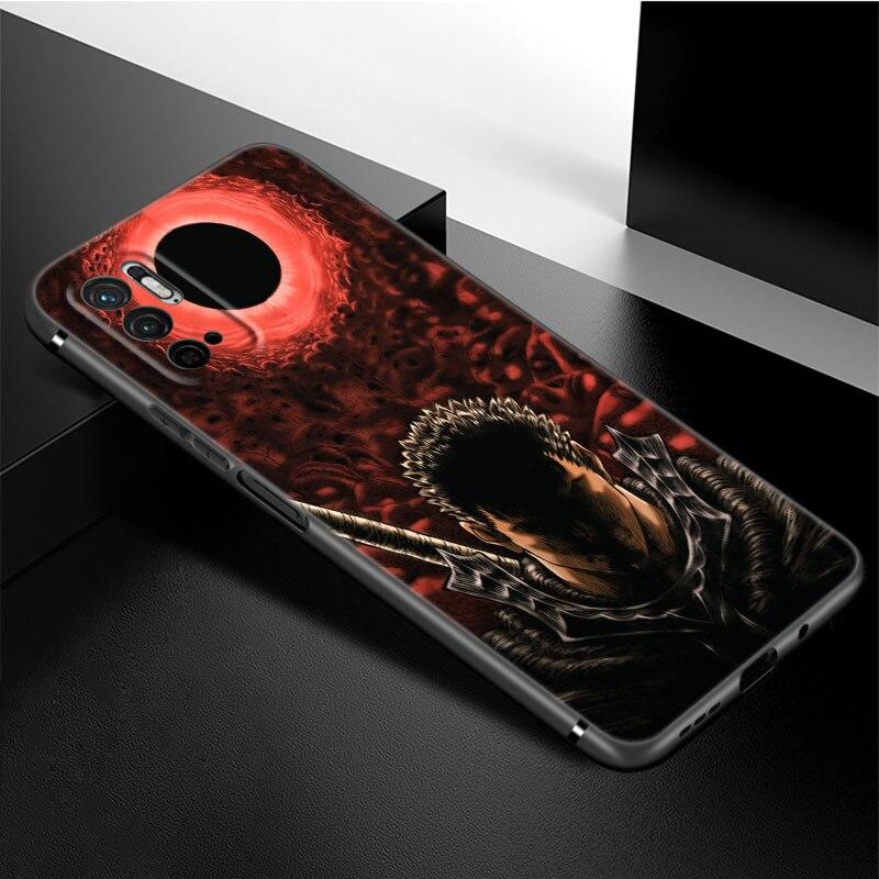 Anime Berserk Guts Phone Case For Xiaomi Redmi Note 11 10 9 8 Pro 11T 5G 10T 10S 9S 9T 9i 9C 9A 8T Soft TPU Black Cover