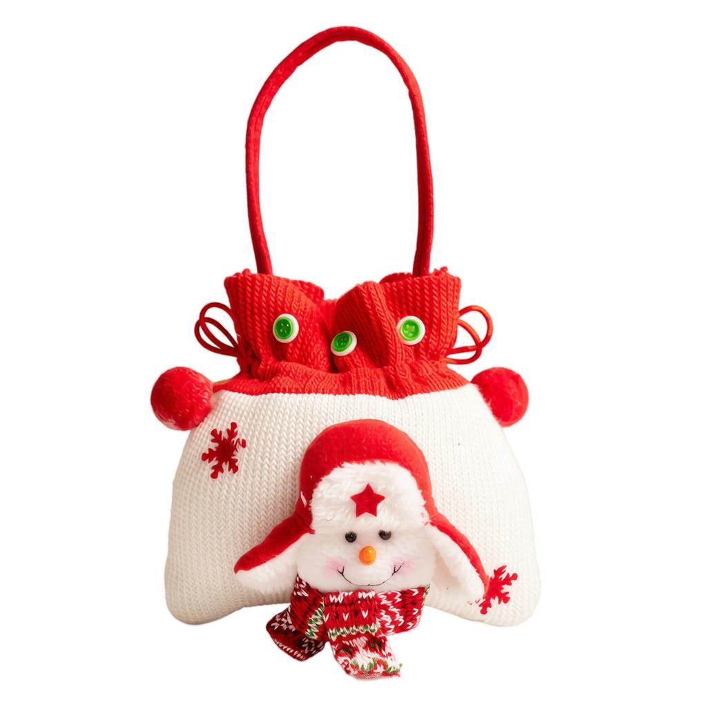Christmas Goodie Bags for Kids, Small Candy Gift Bags with Handles and Button Closure for Christmas Eve Gifts
