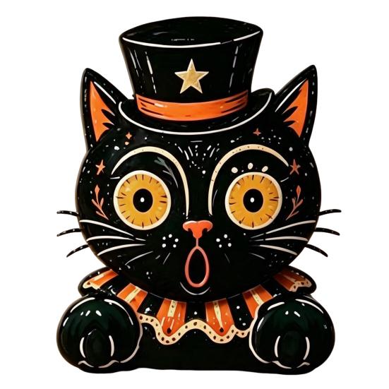 Cute Desktop Decoration Vintage Halloween Wooden Figurine, Rustic Witch Zombie Cat Owl Frog Tabletop Home Shelf Accents Ornament, Farmhouse