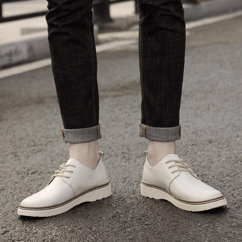 FashionLuxury Men Casual Shoes Fashion Simple Designer Men Shoes Genuine Leather Leisure Walk Oxfords Male Lace-up Comfortable Flats