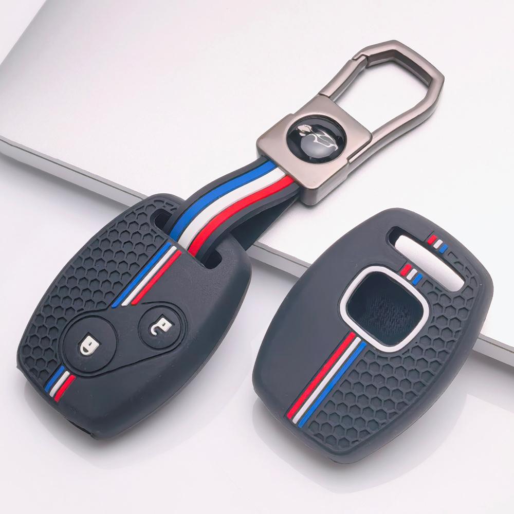 Key Fob Cover for Honda Accord Civic CR V City Jazz Fit Pilot with Keychain Anti-Scratch Surface Shockproof Structure Soft Grip Texture