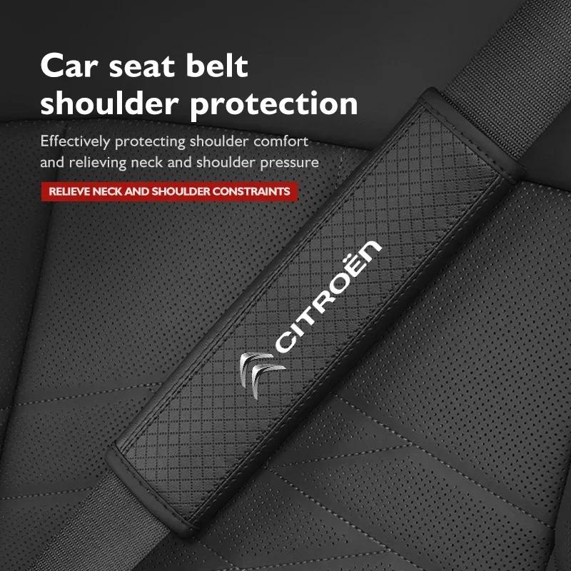 Leather Car Seat Belt Protector Pad Shoulder Strap Cover For Citroen Grand Berlingo Jumper Celysee Xsara Picasso Aircross