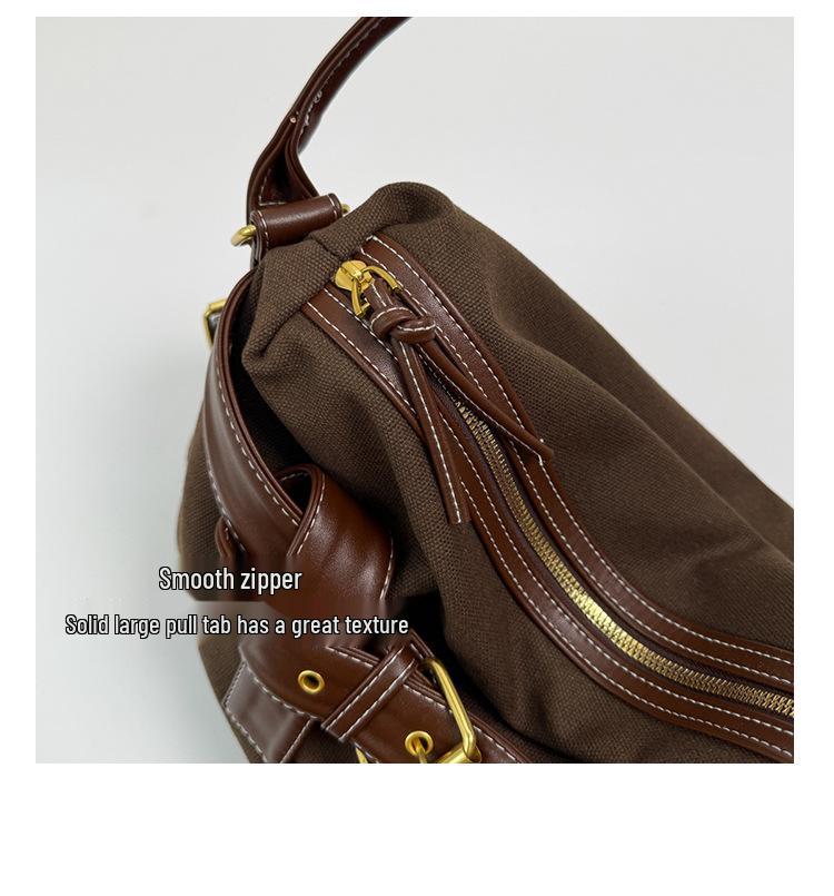 2026 Korean Style One-Shoulder Women's Large Capacity Crossbody Bag - High-End Solid Color Tote