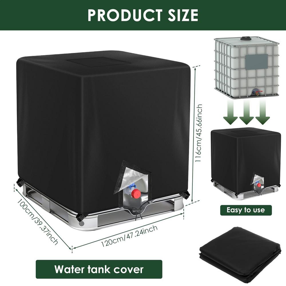 Tote Cover Water Tank Container Cover Sunshade Protective Tote Dustproof Protective Cover for Lawn Rain Against Strong Winds