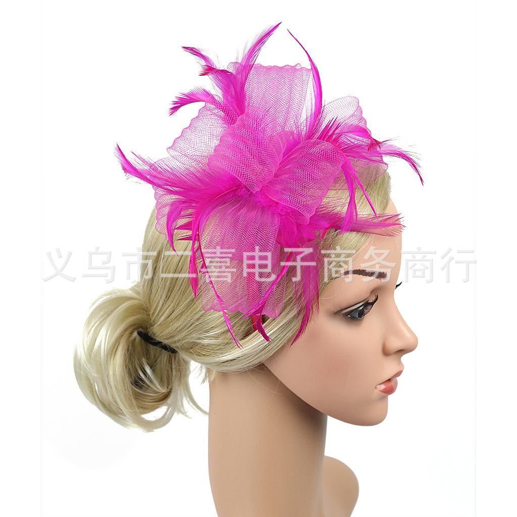 New British retro gift hat mesh bridal headgear hairpin headband women's dinner dress matching accessories