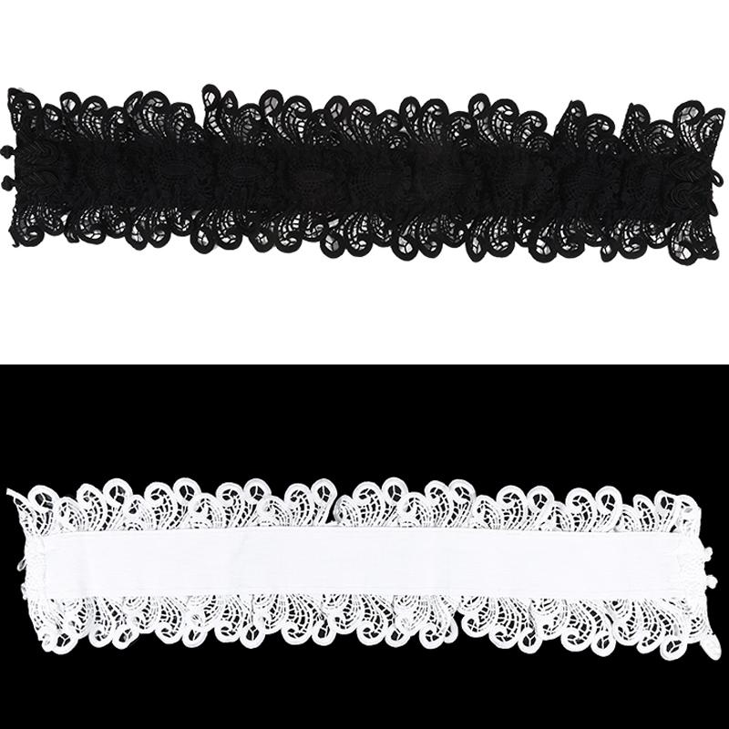Vintage Lace Wide Waist Belt For Women Elastic Buckle Cinch Belt For Dress Blouse Elegant Female Waist Styling Decor Accessory
