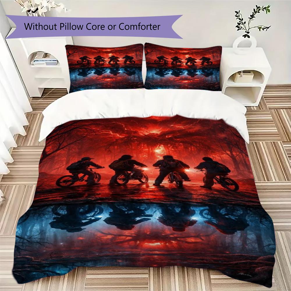 Cyclists Upside Down Bedding Without Core 1 Duvet Cover 2 Pillowcase Without Core Soft And Comfortable Christmas Birthday Gift