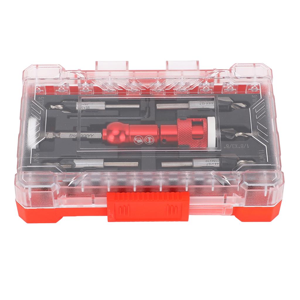 Countersink Drill Bit Set for Wood with Adjustable Depth Stop 82 Degree Carbide Tipped Pilot Screw H