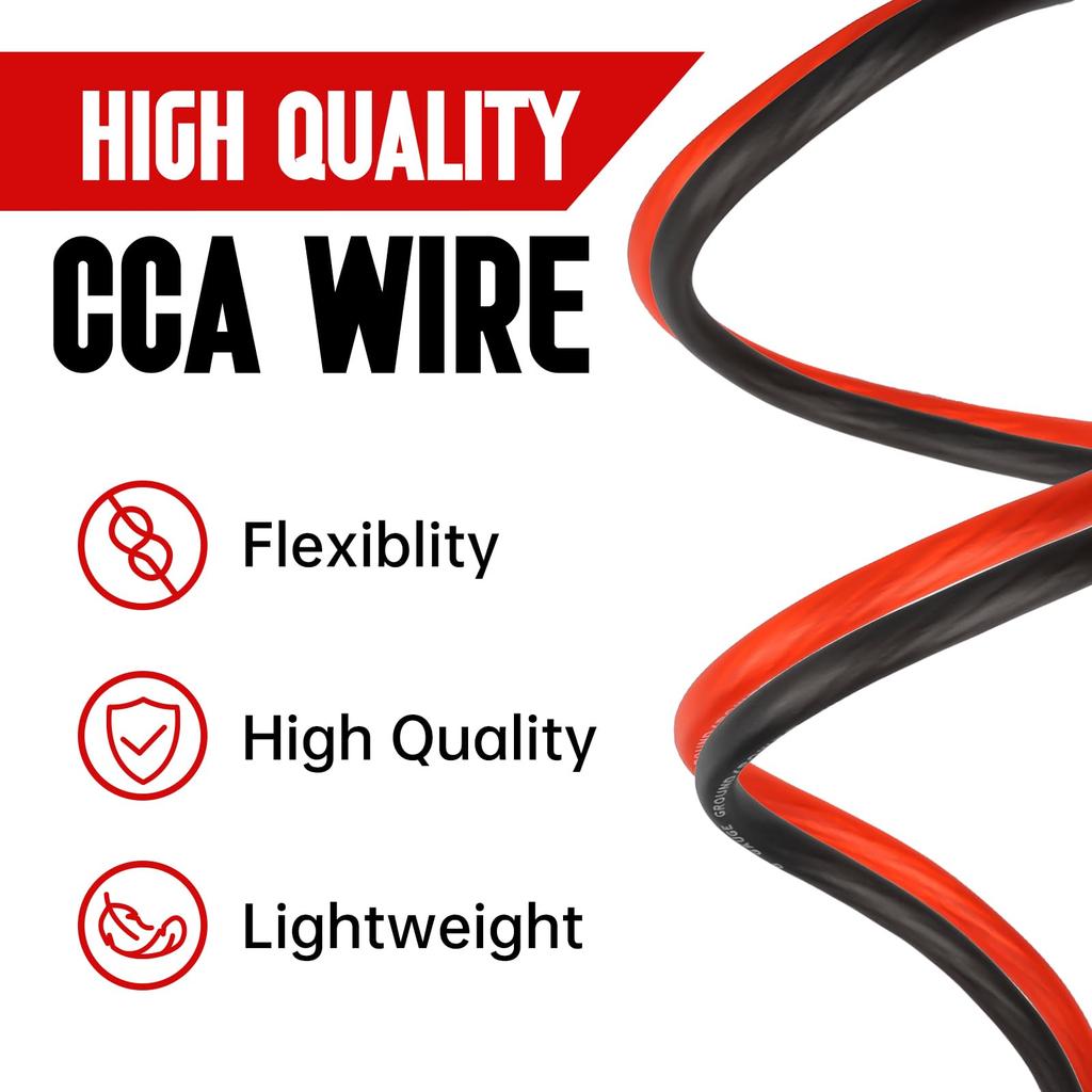 Postta Power Grounding Cable Silicone Wire 8 Gauge Copper Pack Aluminum CCA Power Wire