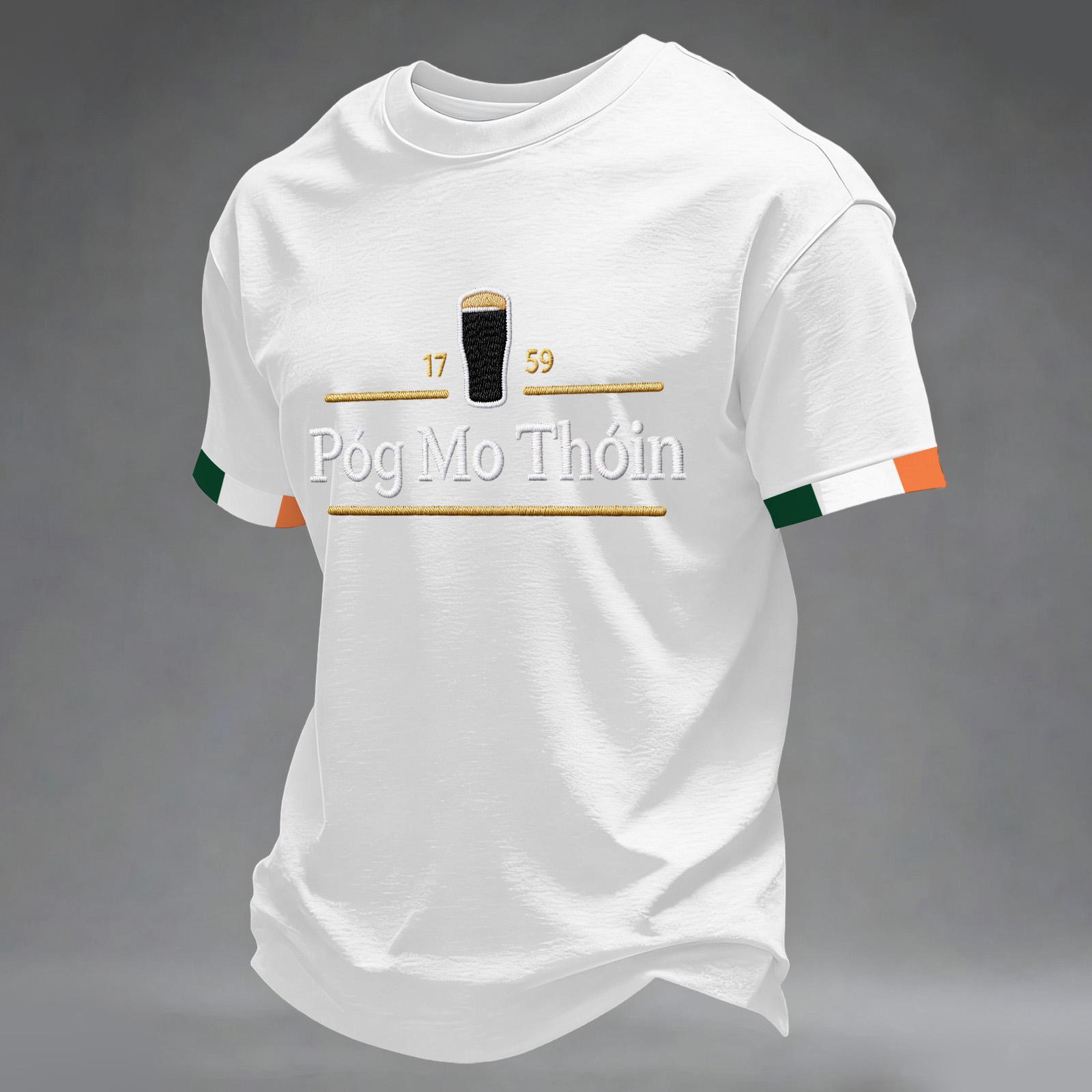 

Gradient Color Summer Short Sleeved Lapel Button Men s Casual Top XL білий