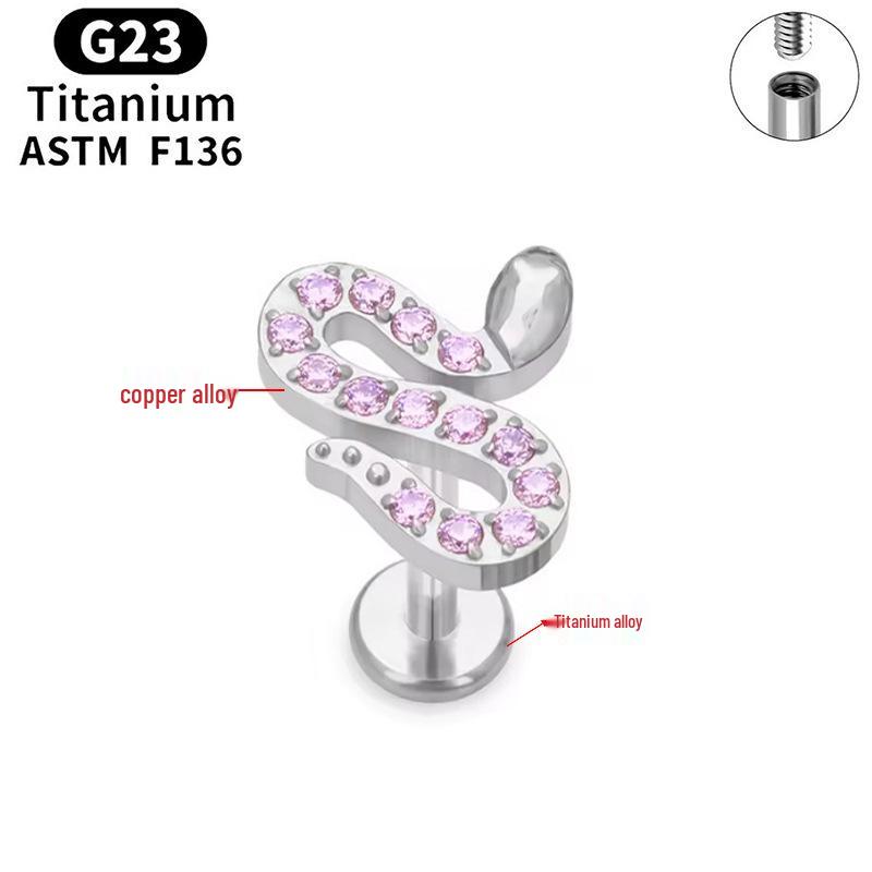 G23 Titanium Butterfly Lip & Ear Cartilage Stud Earrings with Internal Thread - Simple, Luxurious Design for Women's Piercings