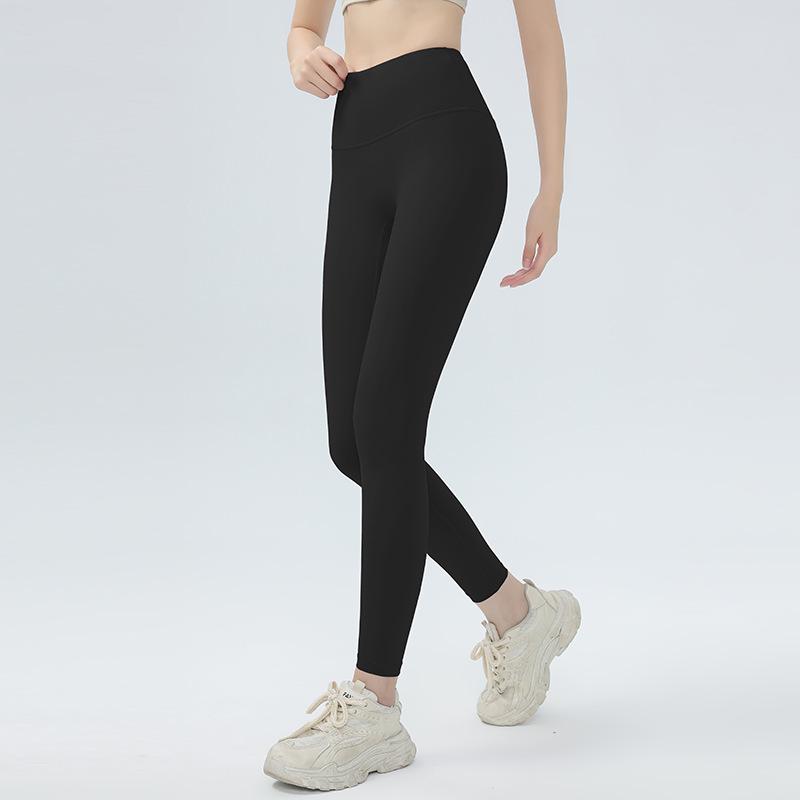 High Waist Nude Feel Yoga Pants - Women's Tight-Fit Spring/Summer Fitness Leggings for Beautiful Buttocks and Hip Lifting.
