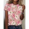3D Printed Women's Round Neck Short Sleeved T-shirt