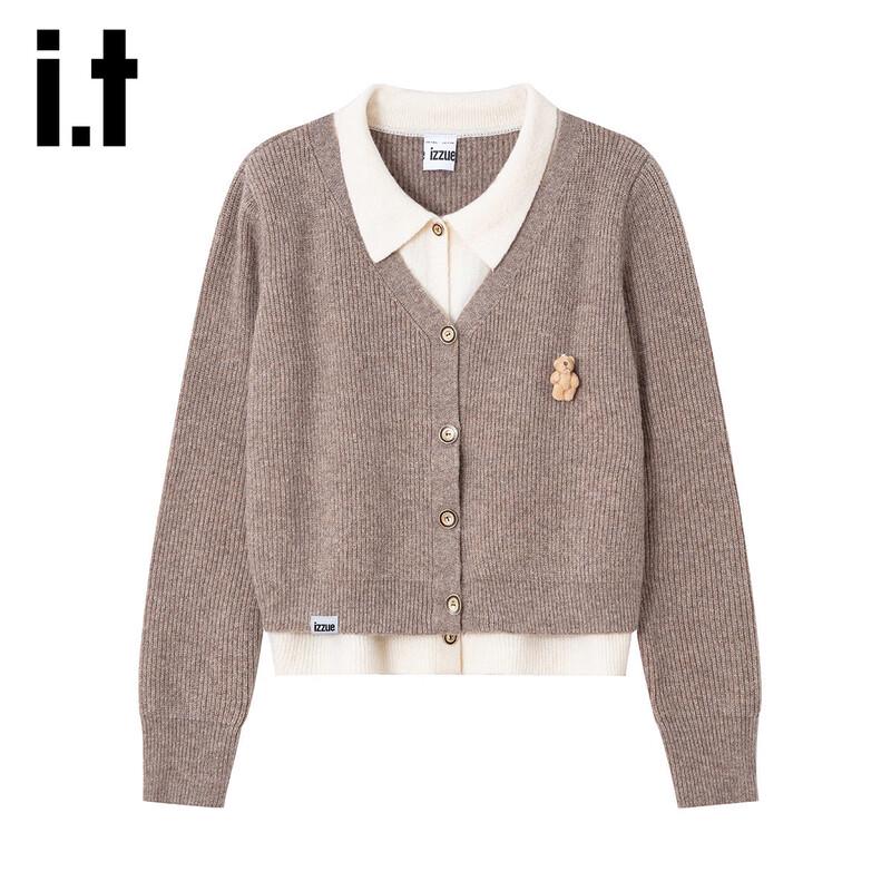 Izzue Women s Faux Layered Cardigan One Size