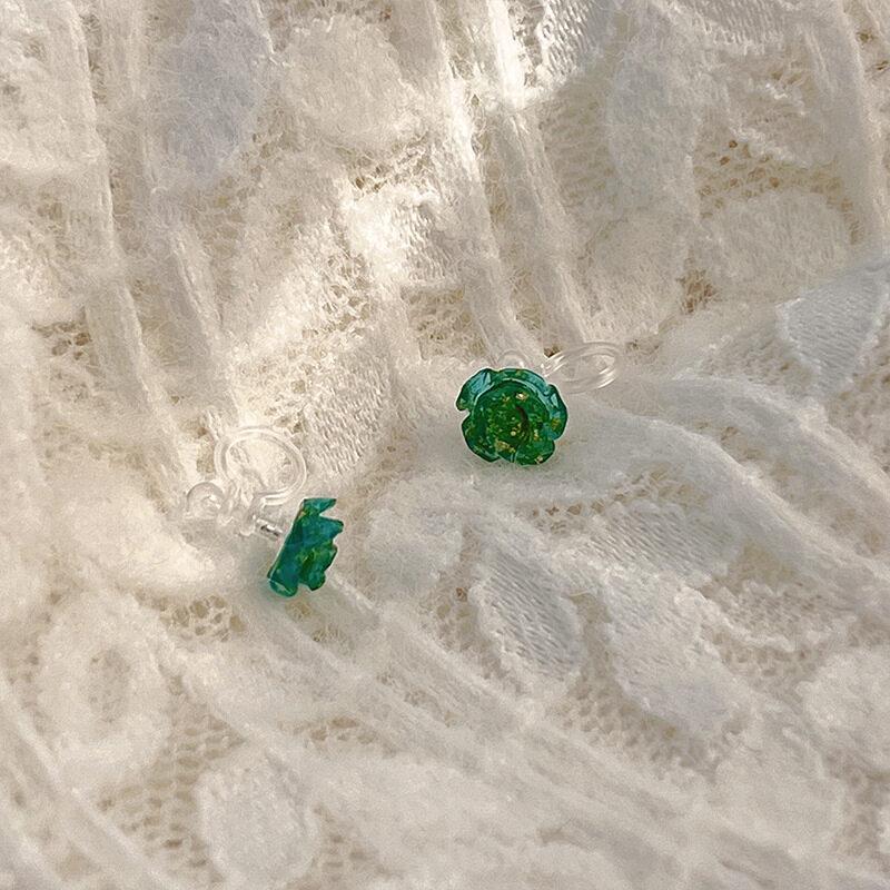 2PCS Acrylic Flower Stud Earring Fashion Women Shiny Colorful Screw Stud Earrings Stainless Steel Cartilage Helix Ear Piercing Jewelry Accessories