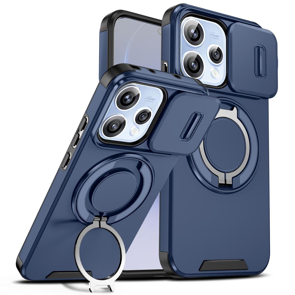 For Oppo Reno15 Case OPPO Reno 15 Cover Oppo Reno 15c Magnetic Ring Armor Slide Camera Lens Case Magsafe Wireless Charge Cover
