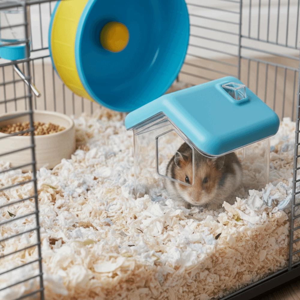 Anti-Spill Hamster Sand Bath Transparent Hamster Toilet Small Pet Hiding House  Cage Accessories
