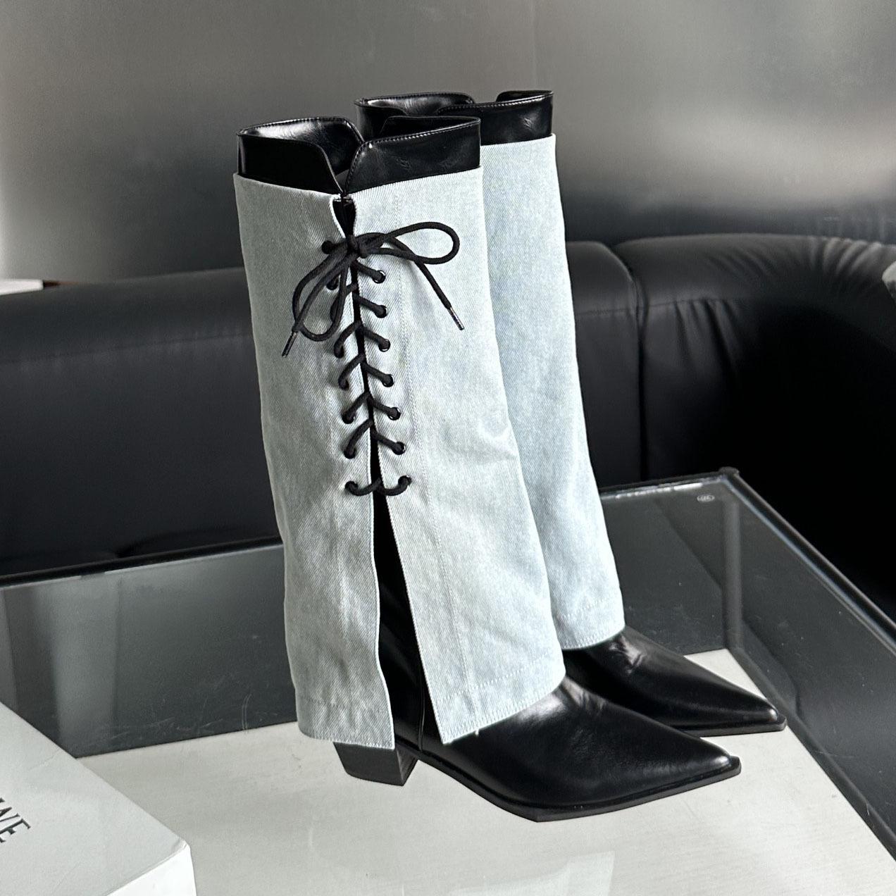 

Брюки, ботинки, но ботфорты, женские ботинки, внутренняя платформа, весенние новые квадратный носок, тонкие ботинки, модные ботинки на боковой молнии 38 синий