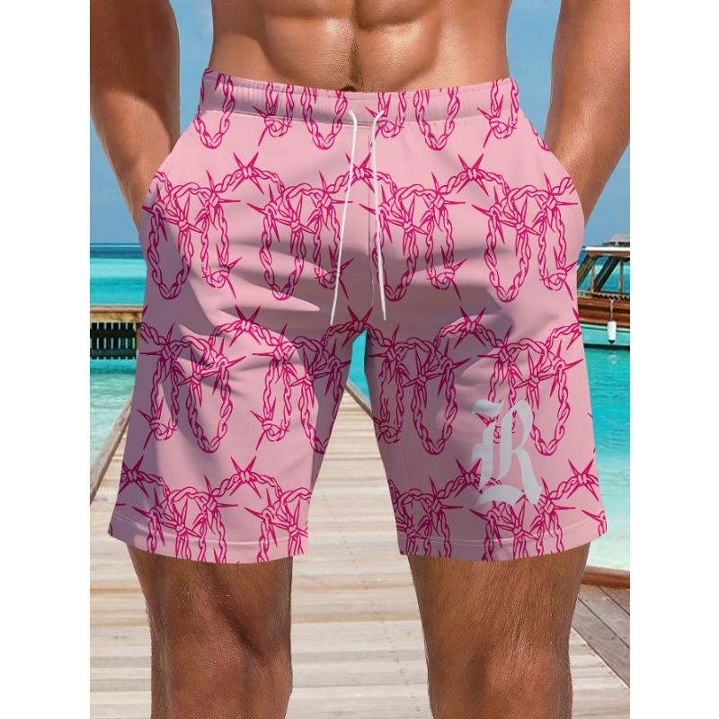 Summer Men's Lightweight Breathable 3D Printed Beach Shorts Summer Casual Swimwear for Outdoor Activities
