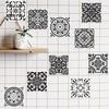 10 Pcs Simple Black and White Retro Geometric Pattern Wall Sticker Home Kitchen Decoration Wall Art