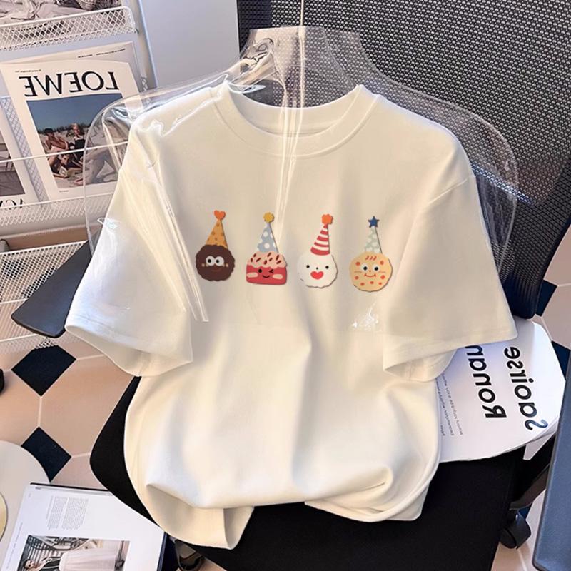 Cotton short-sleeved t-shirt pure width 2025 new summer women's half-sleeved foreign-style top t-shirt