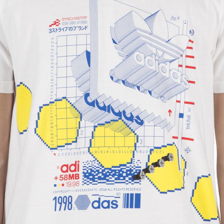 Adidas Originals Skateboarding Vetter Logo Print Comfortable Crew Neck Short Sleeve T-Shirt Men Tops White DU8389