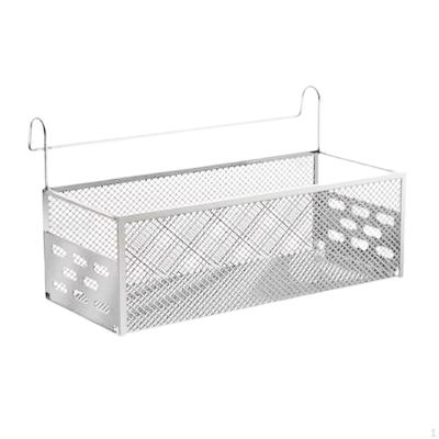 Bed Metal Storage Basket, Bunk Organizer Shelf, Mesh Shelf Bedside Hanging for