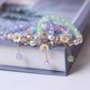Fashion Flower Imitation Pearl Crystal Bracelet Women Boho Colorful Beads Elastic Adjustable Bracelet Friendship Jewelry Gift