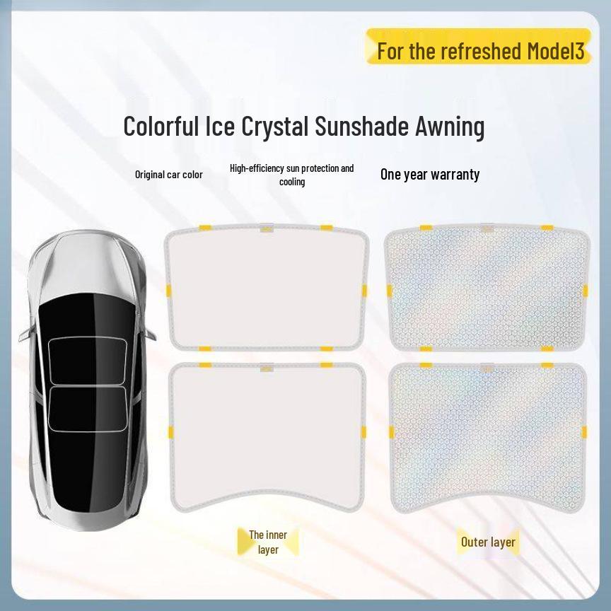 

26-inch Tesla Model Y/3 Sunroof Sunshade - Heat Insulating Sun Protection Canopy