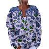 Women's Fashion Christmas Printed Long Sleeve Knitted Cardigan Button Down Jacket