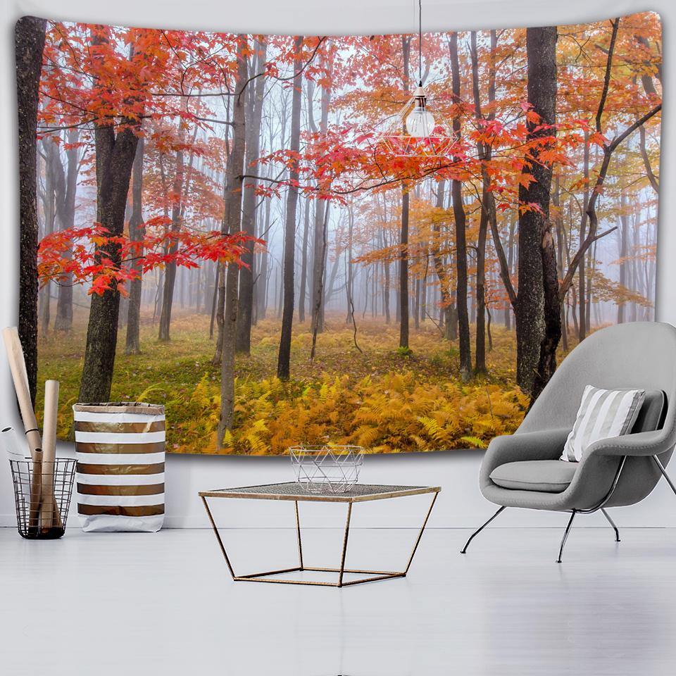 

Гобелен с лесным растением и пейзажем, природный пейзаж, настенный гобелен, индийский домашний декор 200x150cm