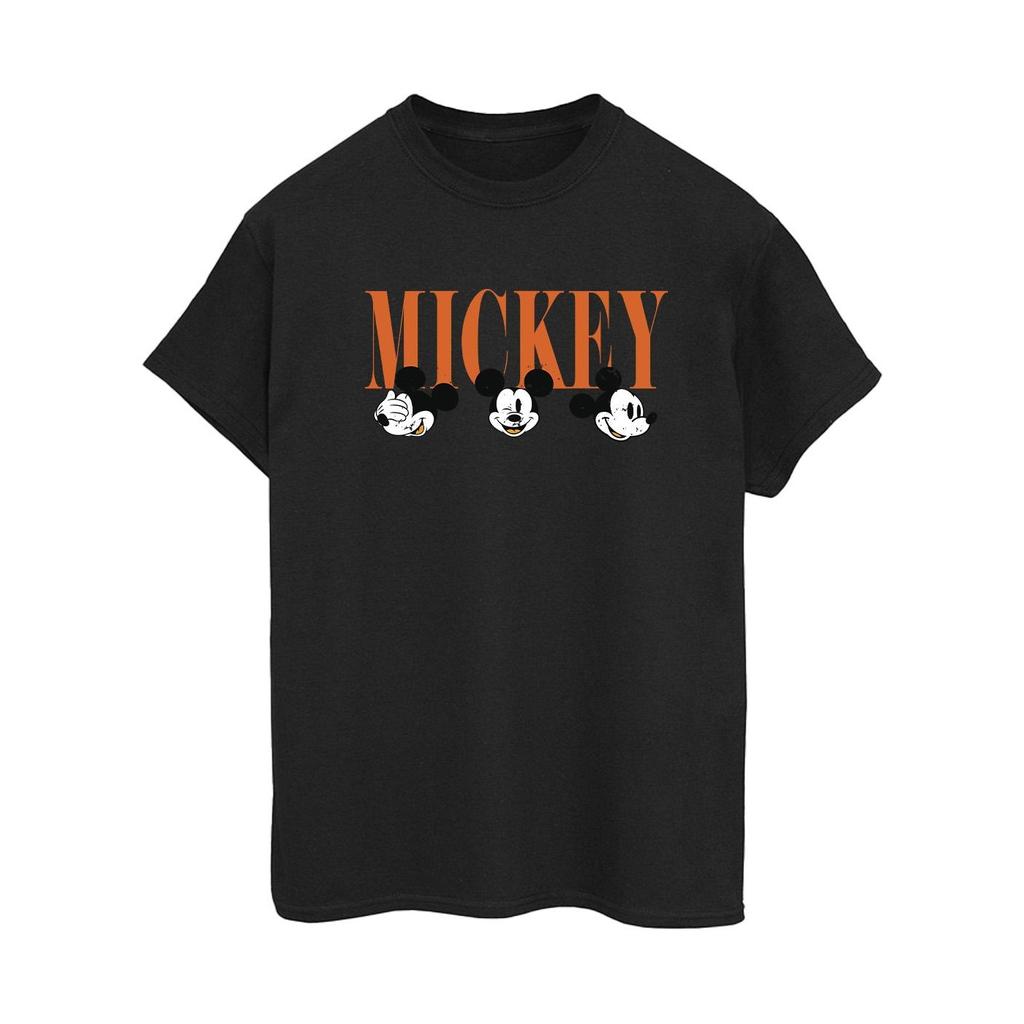 Disney Mickey Mouse Faces Cotton Boyfriend T-skjorte for kvinner/damer