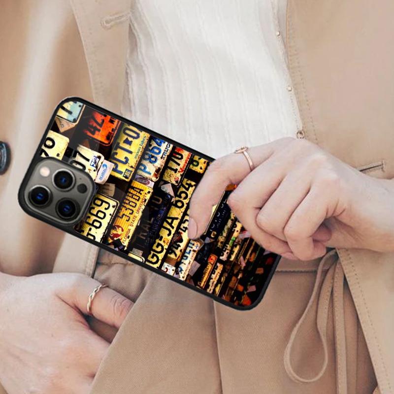 Retro Funny License Plate Magnetic Phone Case For APPLE iPhone 17 Air 16 14 13 12 Pro Max 15 Plus Wireless Charge MagSafe Cover