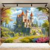Spring Fairy Tale Castle-themed Decoration Background for Photography, a Castle Located In a Beautiful Spring Garden