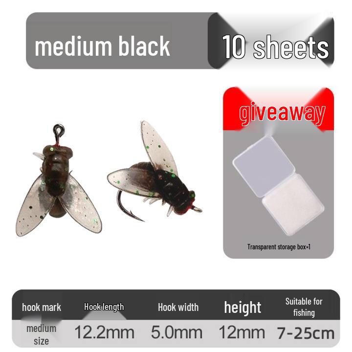 Bionischer Weichfliegenfischhaken: Künstlicher Insektenköder für Bachfischen, Weißfische und Döbel.