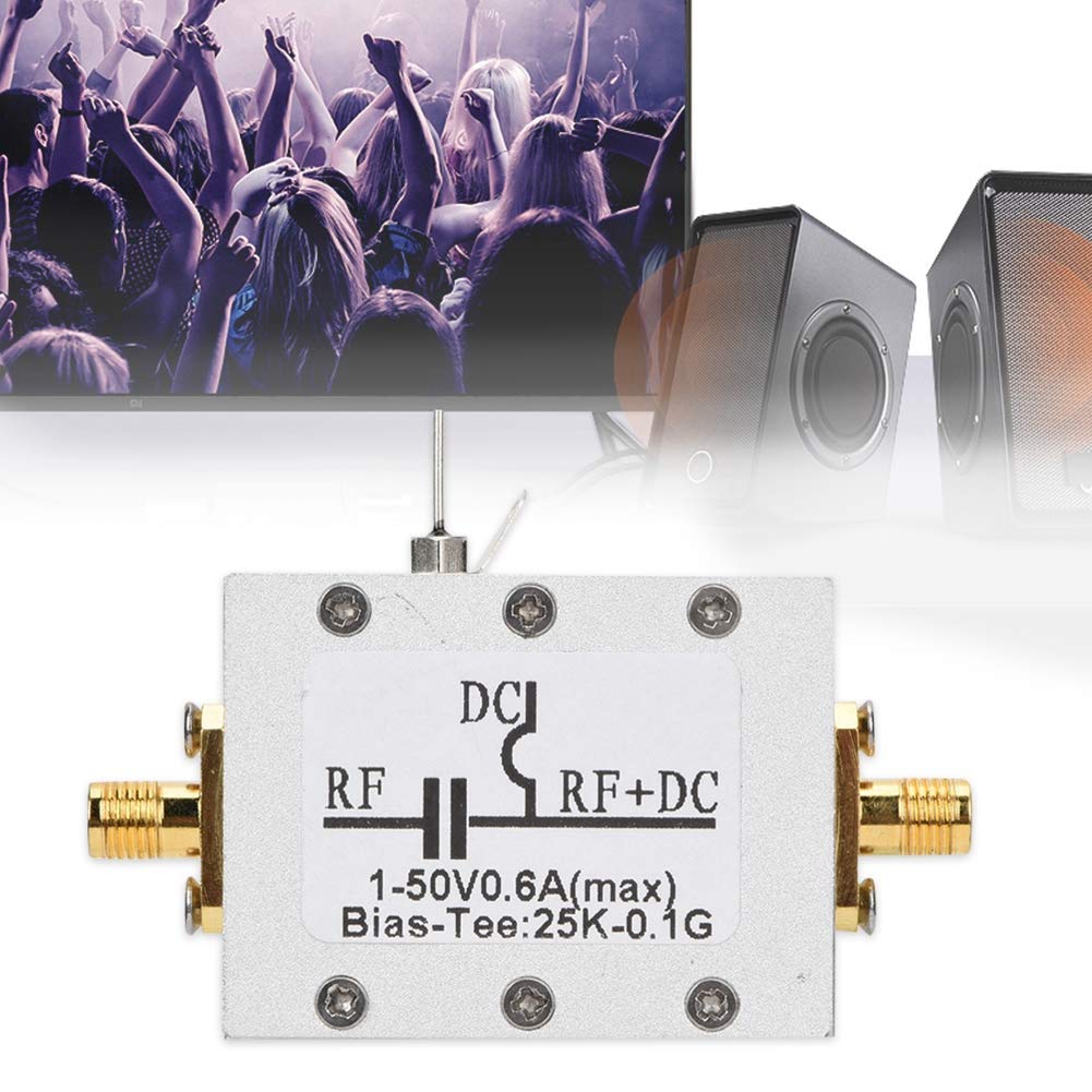 Ciglow Bias Tee Broadband, 25K-100MHz Coaxial Feed RF Broadband Radio Frequency Microwave Coaxial Bias.