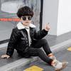 Boys Boys Plus Velvet Thick Leather Jacket Outer Jacket